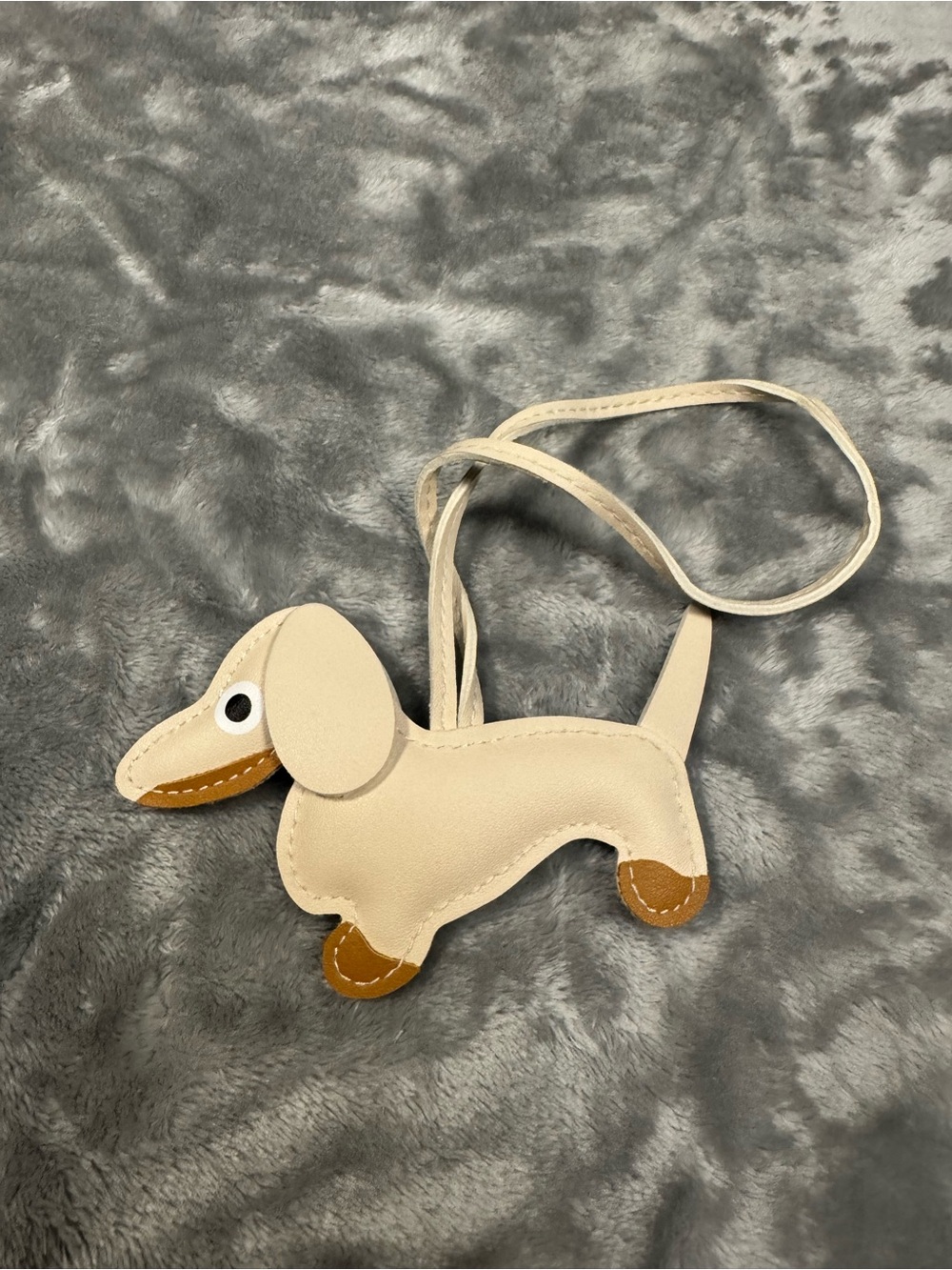 Beige Dachshund Dog Bag charm